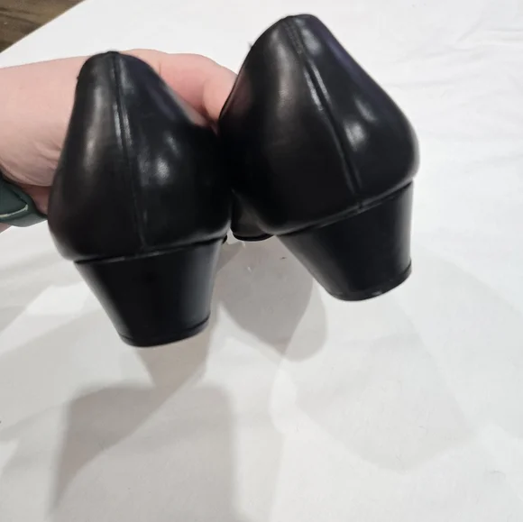 Salvatore Ferragamo Black Heels with Gold Buckle - Picture 3 of 8